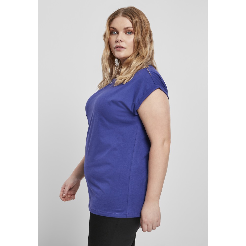 Urban Classics - Extended Shoulder Dames Tshirt - Blauw/Paars